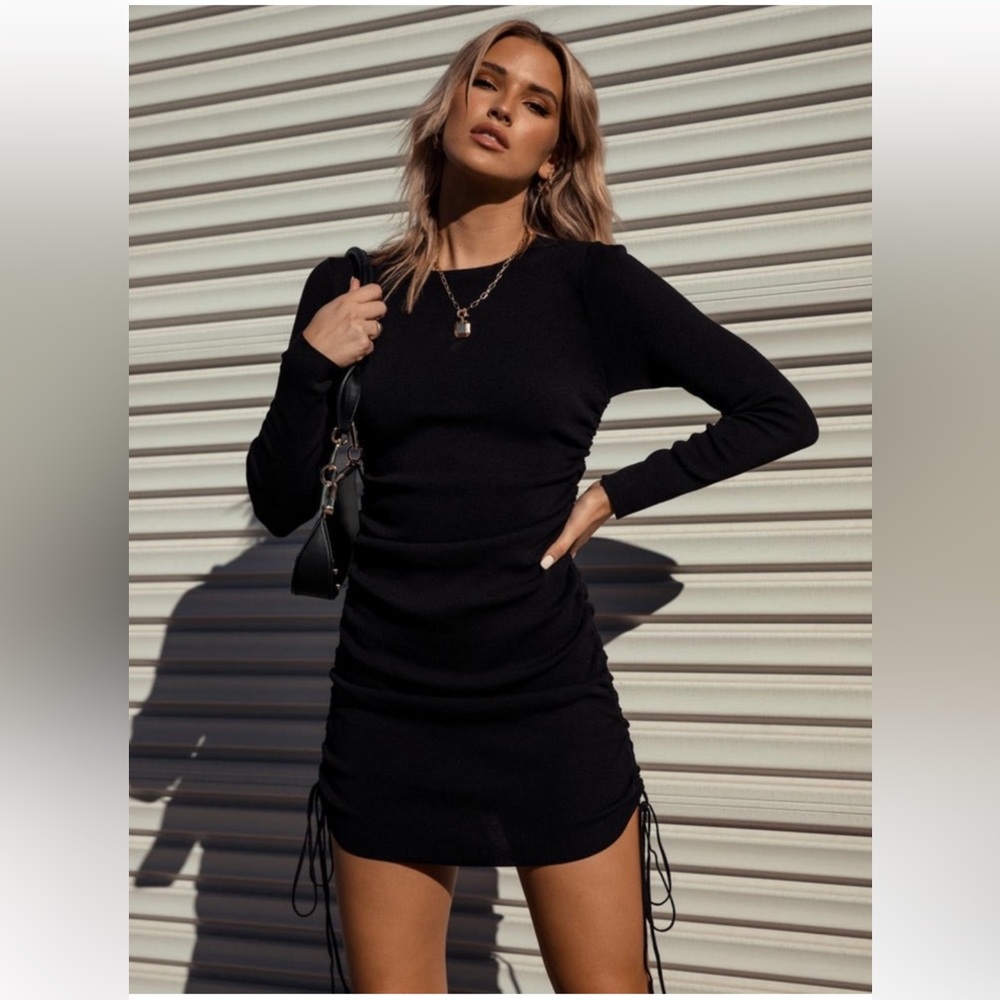 Princess Polly Lioness Military Minds Long Sleeve
Mini Dress Black - Size Small